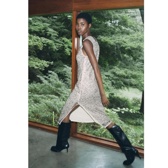 ZARA SEQUIN MIDI DRESS SIZE S - Picture 3 of 9